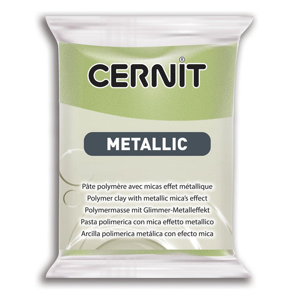 Pâte polymère Cernit METALLIC - Or vert x56g (G10456)