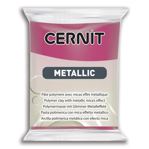 Pâte polymère Cernit METALLIC - Rouge Magenta x56g (G10453)