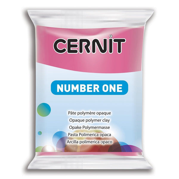 Pâte polymère Cernit Number one opaque - Framboise x56g (G10433)