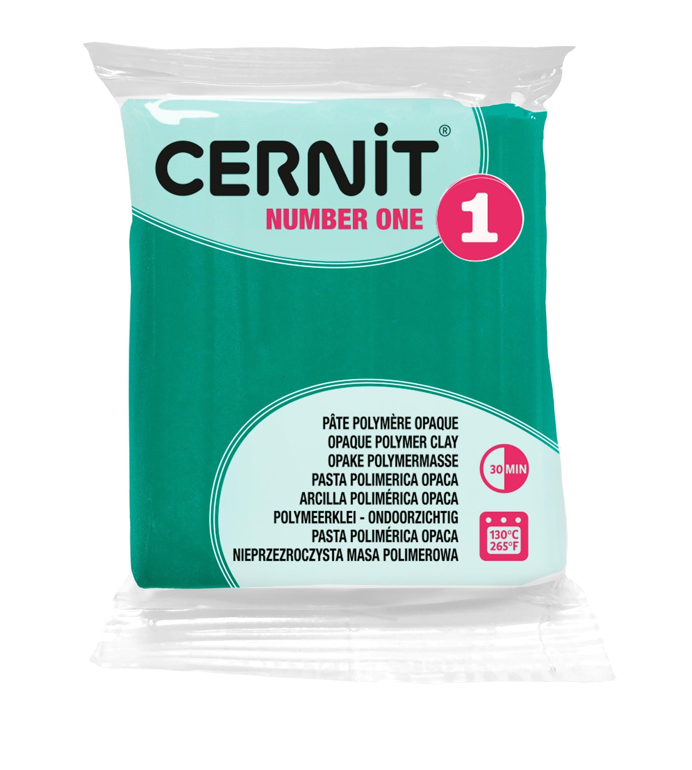 Pâte polymère Cernit Number one opaque - Vert x56g (G10432)