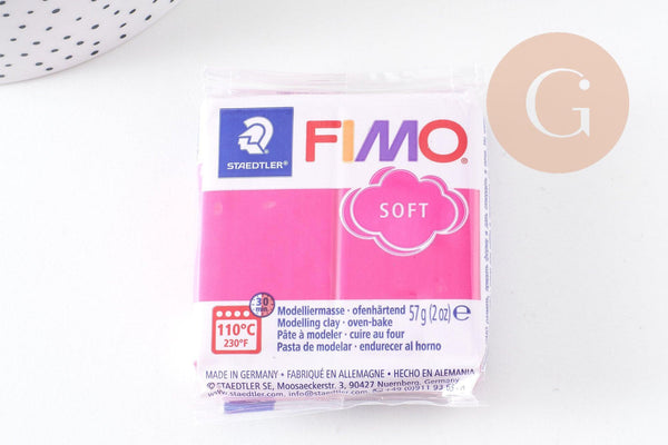 Pâte polymère Fimo opaque -Rose Framboise x57g (G10580)