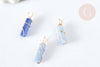 Pendentif Aventurine bleue naturelle support cuivre doré 20~21mm, pierre, x1 (G7457)