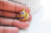 Pendentif Bola carillon d'harmonie doré émaillé, création bijoux de grossesse, Vendu sans carillon, 22mm, x1 (G3707)
