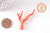 Pendentif Branche forme corail plastique orange 46-48mm, x2 (G10491)