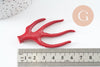 Pendentif Branche forme corail plastique rouge 60mm, pendentif inspiré océan, x1 (G9750)
