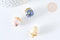 Pendentif Bulle globe verre pierre naturelle zamac et laiton doré 20mm, pierre véritable, pendentif pierre naturelle, x1 G7577
