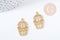Pendentif Cactus acier 201 inoxydable doré 30mm x1 G5692