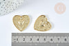 Pendentif Cœur zamac doré clair 25,5mm,fourniture création de bijoux, x1 G7416