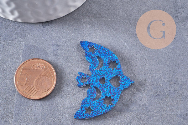 Pendentif Colombe acrylique 40mm, x2 (G10275)