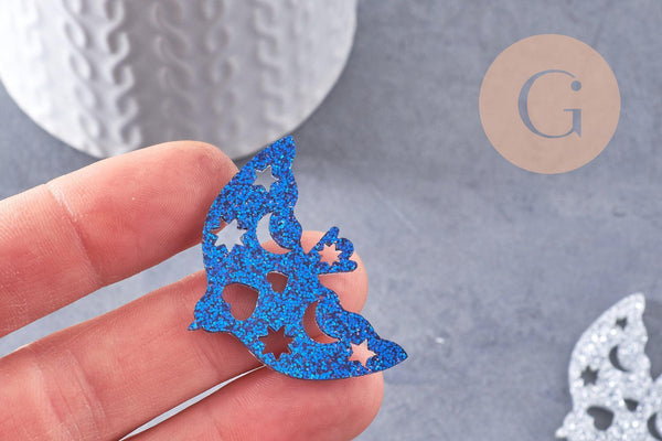 Pendentif Colombe acrylique 40mm, x2 (G10275)