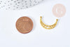 Pendentif Connecteur Lune ajouré acier 304 inoxydable doré 21.5mm, x1 (G8709)