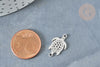Pendentif Connecteur Tortue ajouré acier 304 inoxydable argenté 19,5mm, fabrication de bijoux acier inoxydable, x1 G8325