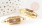 Pendentif Connecteur tube talisman zircon blanc laiton doré 18K 34mm YOU BACK, créations bijoux bonheur, x1 G9330