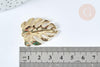 Pendentif Feuille Monstera zamac doré clair 34mm, feuille dorée pour création bijoux, x1 G7413