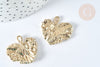 Pendentif Feuille Monsterosa zamac doré clair 27mm, x1 - G7411