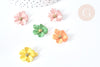 Pendentif Fleur colorée zamac doré 23,5mm, pendentif fleur , x1 (G8067)