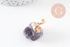 Pendentif Fluorite naturelle brute, Pointe support doré,pierre naturelle,pierre fluorite, x1 (G0849)