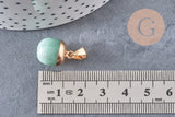 Pendentif Goutte aventurine verte fer doré 17~19mm,création bijou pierre, x1 G5209