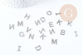 Pendentif Lettre initiale acier 201 inoxydable platine 11mm, x1 G8970