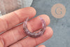 Pendentif Lune améthyste naturelle non percée 30mm, x1 (G2208)