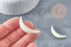 Pendentif Lune corne blanche naturelle 40x7mm, création bijoux naturels x1 G8210