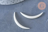 Pendentif Lune corne blanche naturelle 44x4mm, pendentif lune en corne naturelle blanche, création bijoux, x1, - G6492