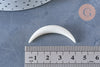 Pendentif Lune corne blanche naturelle 45x6mm, pendentif lune en corne naturelle blanche, création bijoux, x1, - G6490