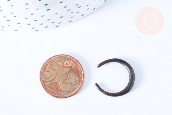 Pendentif Lune corne noire naturelle 37x2mm, pendentif lune en corne naturelle noire, piercing écarteur corne naturelle x1 - G6473