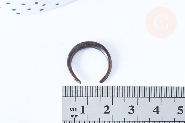 Pendentif Lune corne noire naturelle 37x2mm, pendentif lune en corne naturelle noire, piercing écarteur corne naturelle x1 - G6473