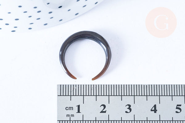 Pendentif Lune corne noire naturelle 37x3mm, pendentif lune en corne naturelle noire, piercing écarteur corne naturelle x1 - G6474