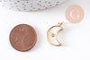 Pendentif Lune nacre blanche naturelle laiton doré 18mm, x1 (G10256)