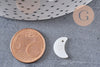 Pendentif Lune nacre blanche naturelle, pendentif lune,bijou nacre,coquillage blanc, création bijoux, 13mm, X10 (G0905)