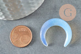 Pendentif Lune opalite, Pendentif bijoux, pendentif pierre, création collier, pierre,opalite, pierre non percee, 30mm, x1 (G1304)