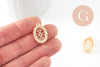 Pendentif Ovale cabochon 18x13mm laiton doré 18K, x2 (G10047)