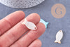 Pendentif Poissons nacre multicolore 19-24mm, x5 (G10630)