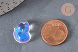 Pendentif Renard Verre irisé 18mm, pendentif animal cristal, x2 (G6929)