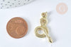 Pendentif Serpent zamac doré clair 30,5mm, serpent doré pour création bijoux, x1 G7412