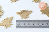 Pendentif abeille 36mm acier inoxydable doré, breloque doré, acier inoxydable doré, pendentif sans nickel, x1 (G6021)