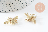 Pendentif abeille laiton brut 28mm,création bijoux laiton brut, x1 (G2960)