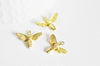 Pendentif abeille laiton doré 19mm, breloque laiton brut, bijou laiton,création bijoux,pendentif laiton brut,19mm, x2 (G1466)