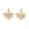Pendentif abeille laiton doré zircons, fournitures pour bijoux, bijou laiton,pendentif laiton brut,17mm, x1 (G3332)