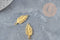 Pendentif acier 201 inoxydable doré feuille 25mm ,breloque acier inoxydable pour création bijoux, x1 (G5728)