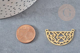Pendentif acier dore demi-cercle géométrique,breloque doré, acier inoxydable doré, pendentif sans nickel,création bijoux,31mm, x1 G4843