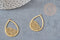Pendentif acier doré goutte de pluie 30mm, breloque doré, acier inoxydable doré, pendentif sans nickel, x1, G5727