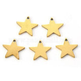 Pendentif acier doré inoxydable étoile 12mm, un bijou en acier hypoallergénique sans libération de nickel,12mm x1 G6147