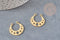 Pendentif acier doré torque lune et étoiles 19mm, breloque acier inoxydable doré résistant à l'eau x1 G5737
