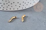 Pendentif acier inoxydable 304 doré piment 15mm, breloque doré acier pour création bijoux, x2 (G1982)