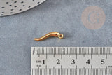 Pendentif acier inoxydable 304 doré piment 15mm, breloque doré acier pour création bijoux, x2 (G1982)