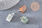 Pendentif agate indienne naturelle support acier inoxydable platine 35mm,Pendentif bijoux pierre naturelle, ,création bijoux pierre x1 G5506