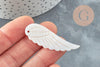 Pendentif aile nacre blanche naturelle 49mm, x1 (G3875)